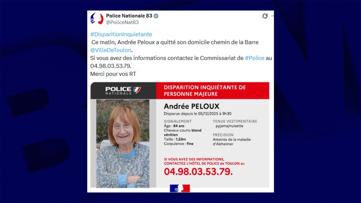 Disparition inquiétante : un appel à témoins pour retrouver une octogénaire à Toulon