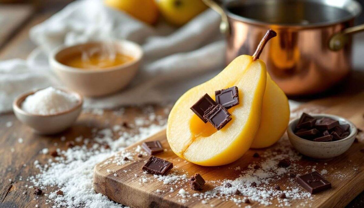 Poires pochées au chocolat : un dessert irrésistible