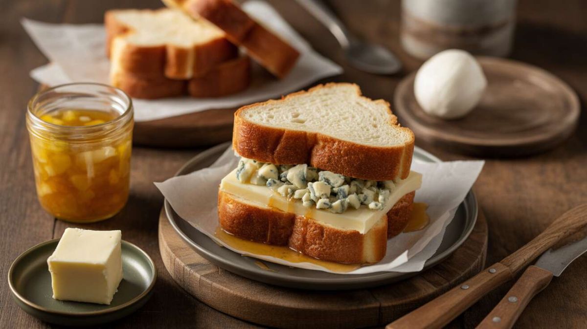 Croque-monsieur brioché au bleu et confit d’oignons : une explosion de saveurs