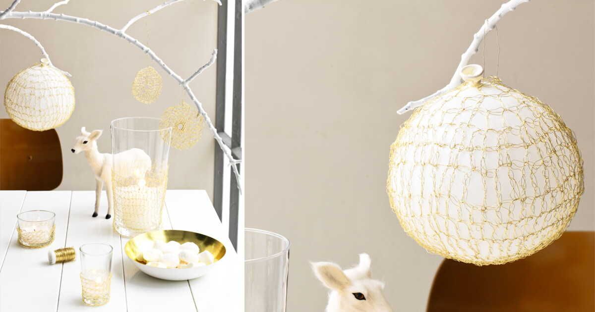 la magie de noël s'invite avec des ballons en résille de laiton