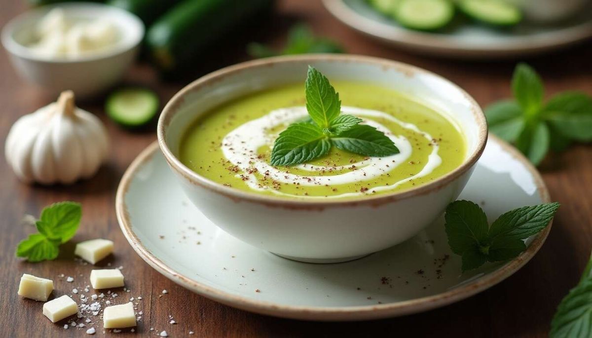 Velouté glacé courgette et concombre au Thermomix