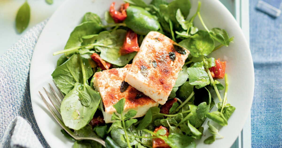 Salade de cresson et feta rôtie