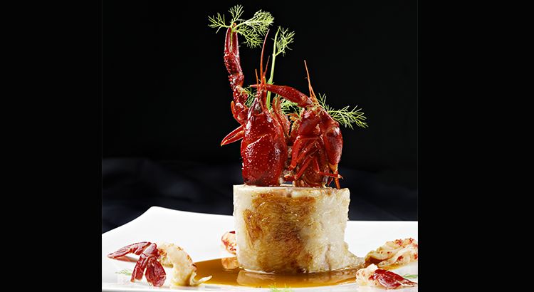 Poulet fermier d'Auvergne farci aux écrevisses