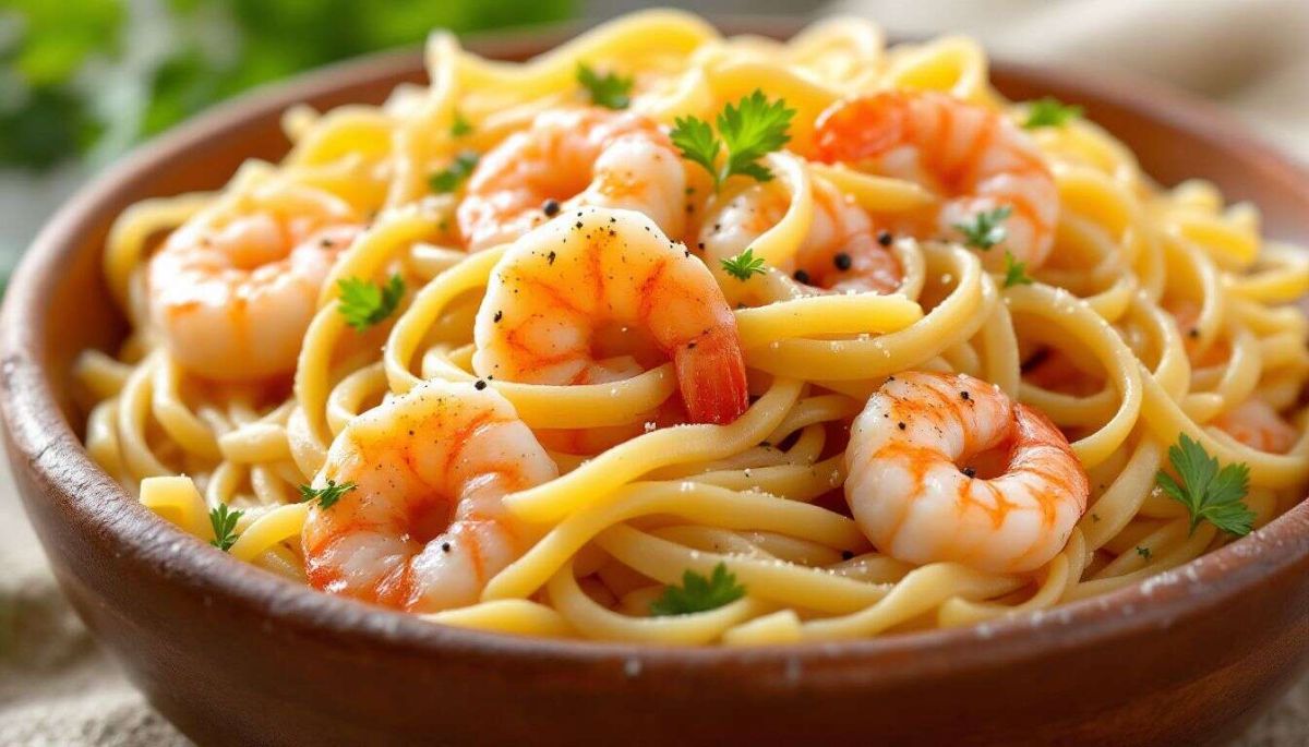Pâtes aux crevettes et vin blanc : un plat méditerranéen à savourer
