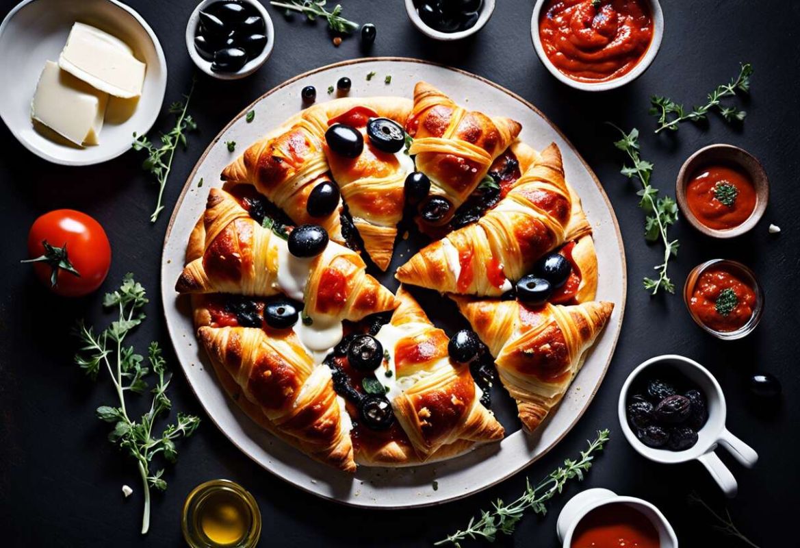 Des croissants apéritifs revisités façon pizza pour vos soirées