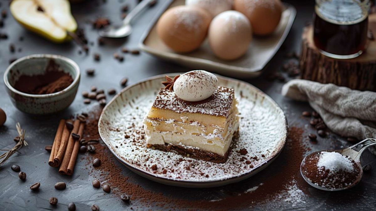 Un tiramisu aux poires pour une touche de fraîcheur italienne