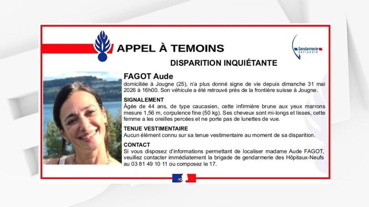 Disparition inquiétante d'une infirmière à Jougne : la gendarmerie sollicite votre aide