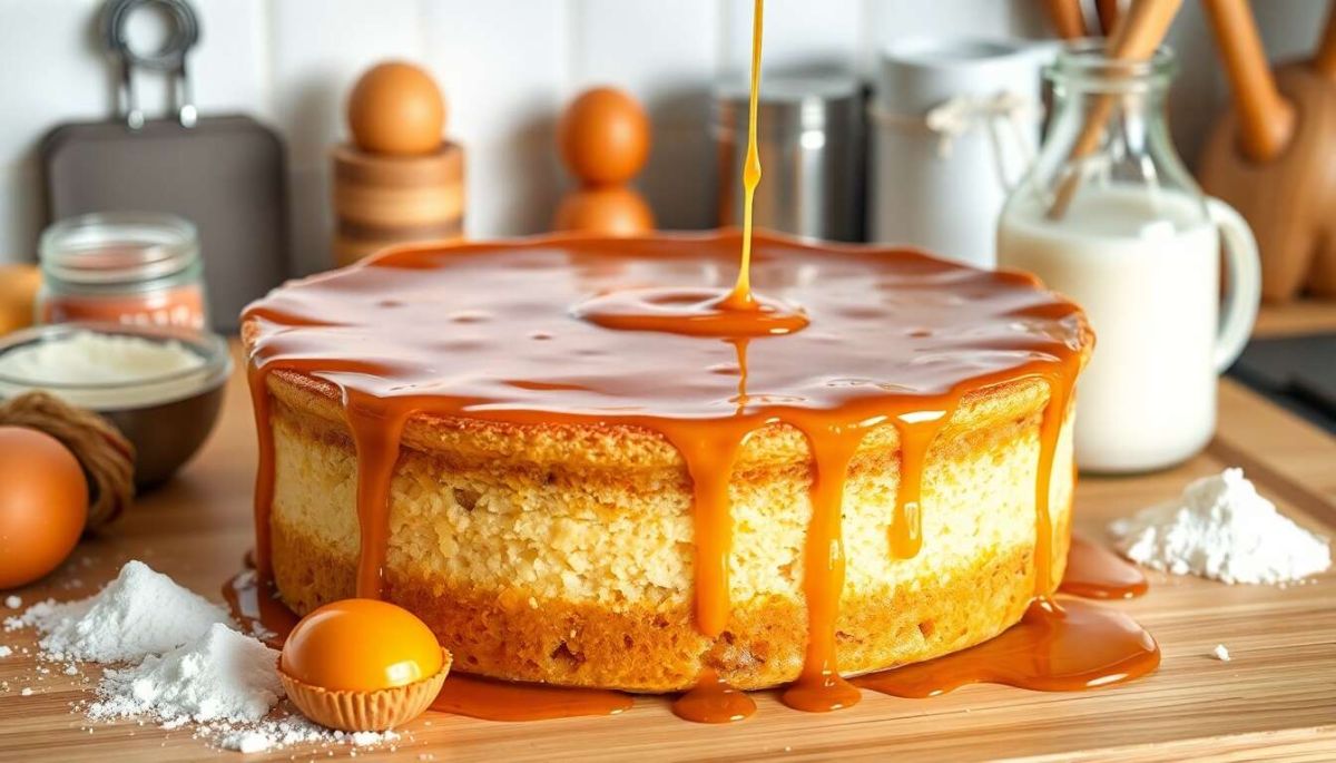 Un délice réconfortant: le gâteau de semoule au caramel
