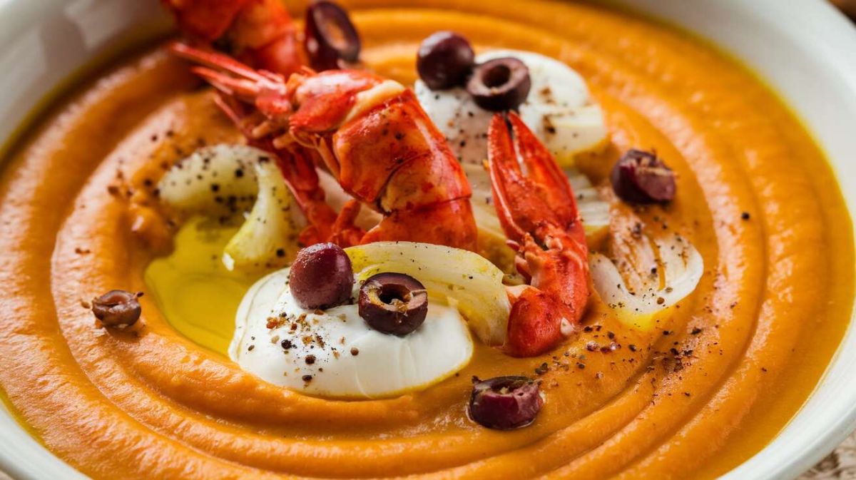 Savourez un crêmeux de potiron aux écrevisses et fromage frais