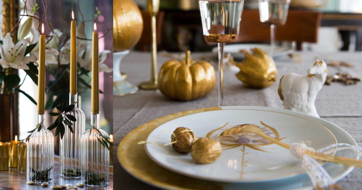 La magie d'une table dorée pour les fêtes de Noël