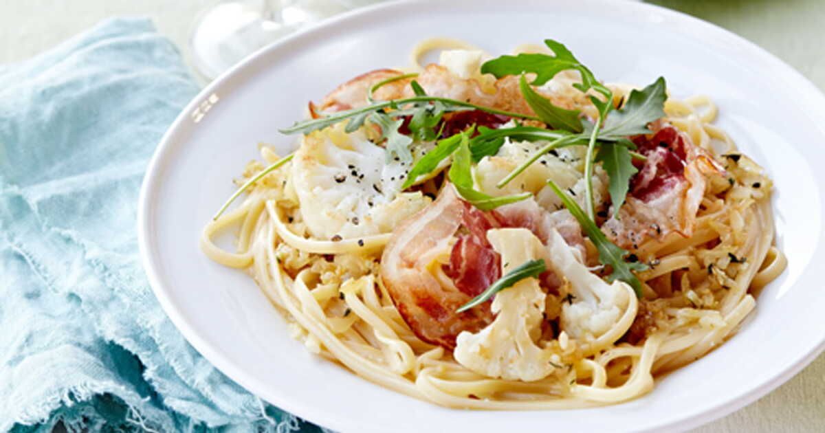 Une délicieuse recette de linguine à la pancetta et au chou-fleur