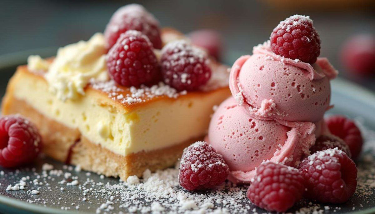 Une glace au fromage frais et framboises, le dessert qui émerveille