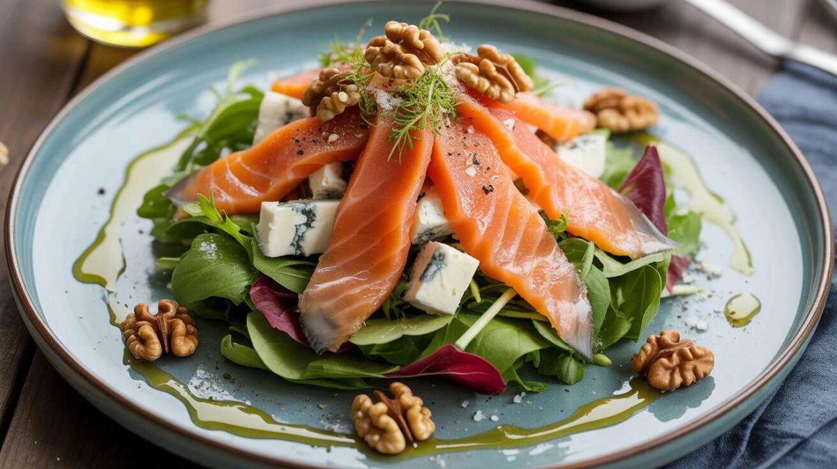 Une salade au saumon fumé et au bleu pour émerveiller vos papilles