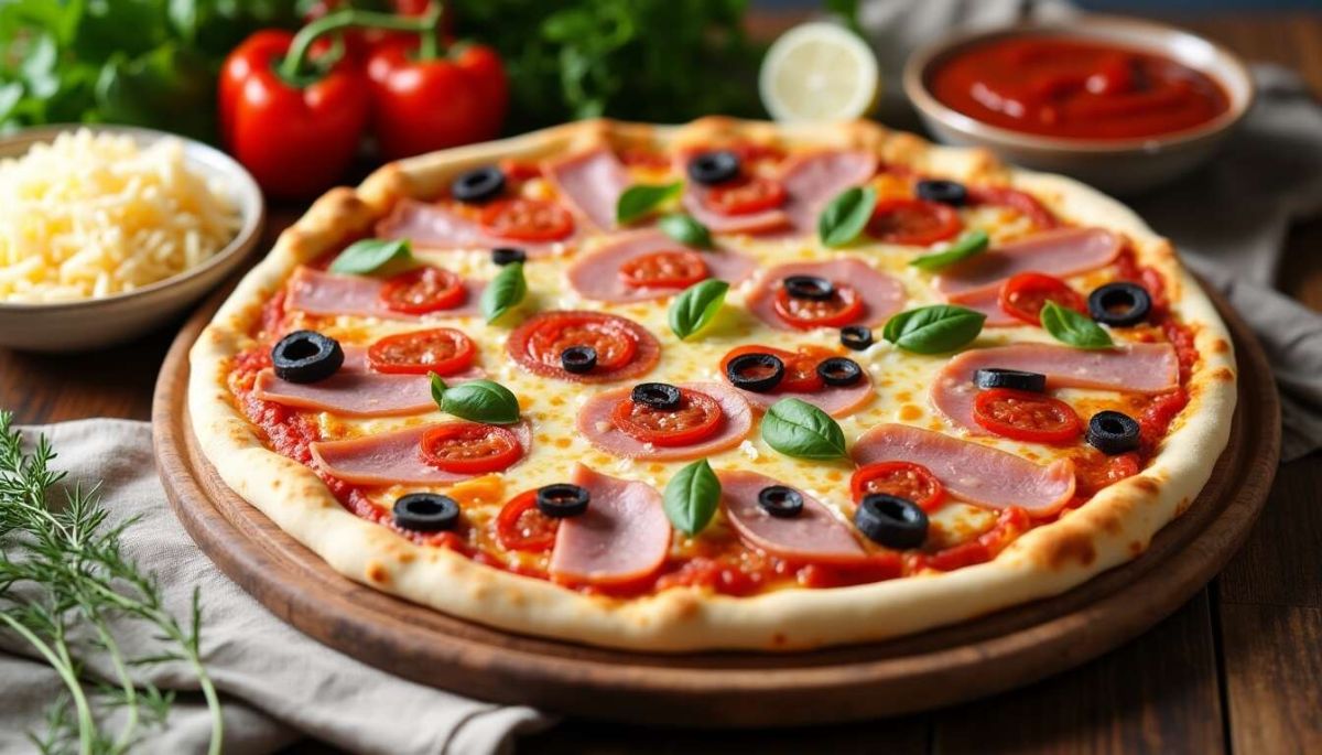 Pizza au jambon et poivrons : la recette irrésistible