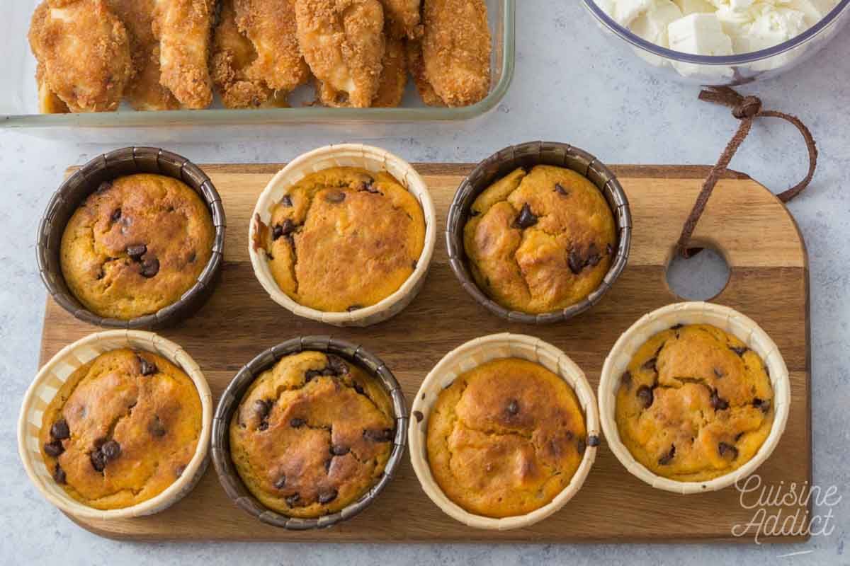 Des muffins gourmands à la patate douce et chocolat