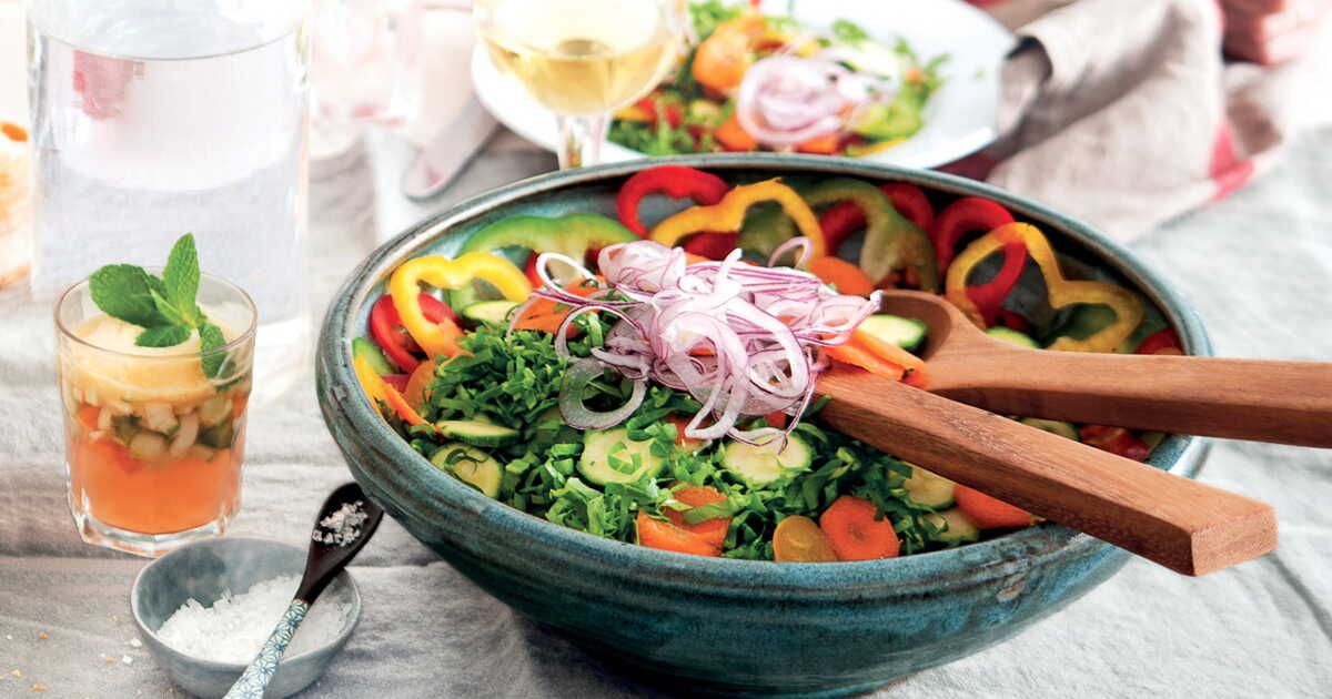 Salade libanaise aux poivrons et courgettes
