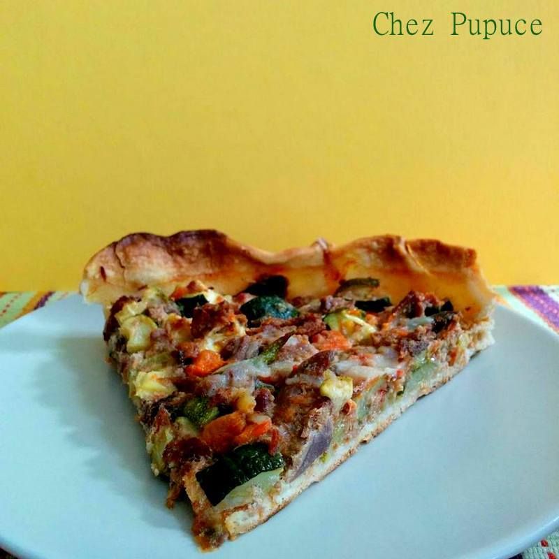 Tarte à l'émietté de canard et courgettes